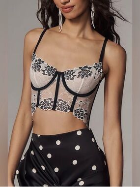 Anthropologie Lyrebird Lace Corset Top